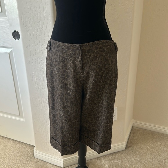 Vintage The Limited Cassidy Fit Tweet Animal Print Bermuda Shorts Size 10 - Picture 3 of 14